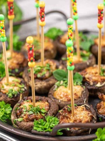 Stuffed Mushrooms on a plate.