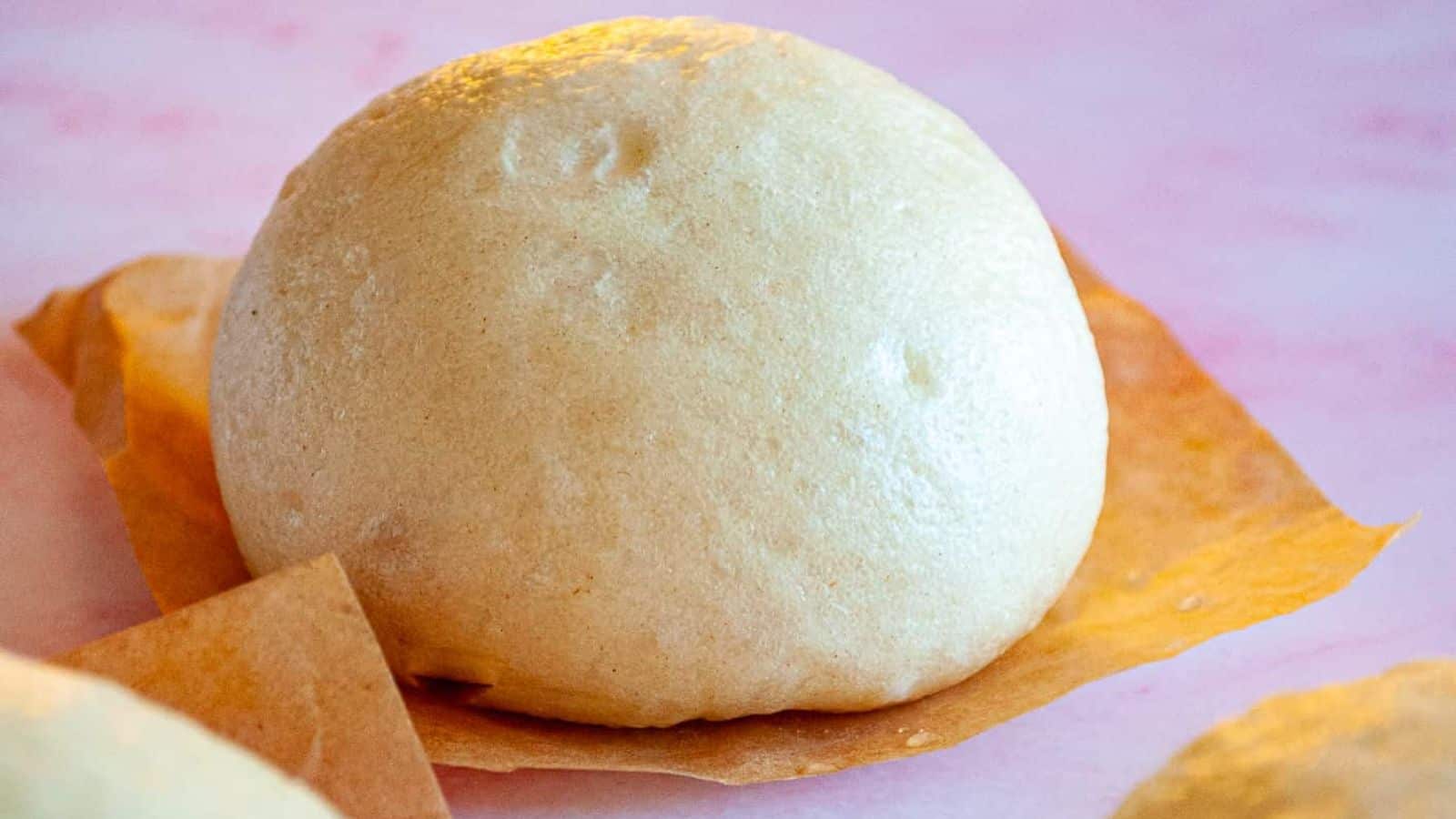 An image of a bbq pork Japanese steamed bun.