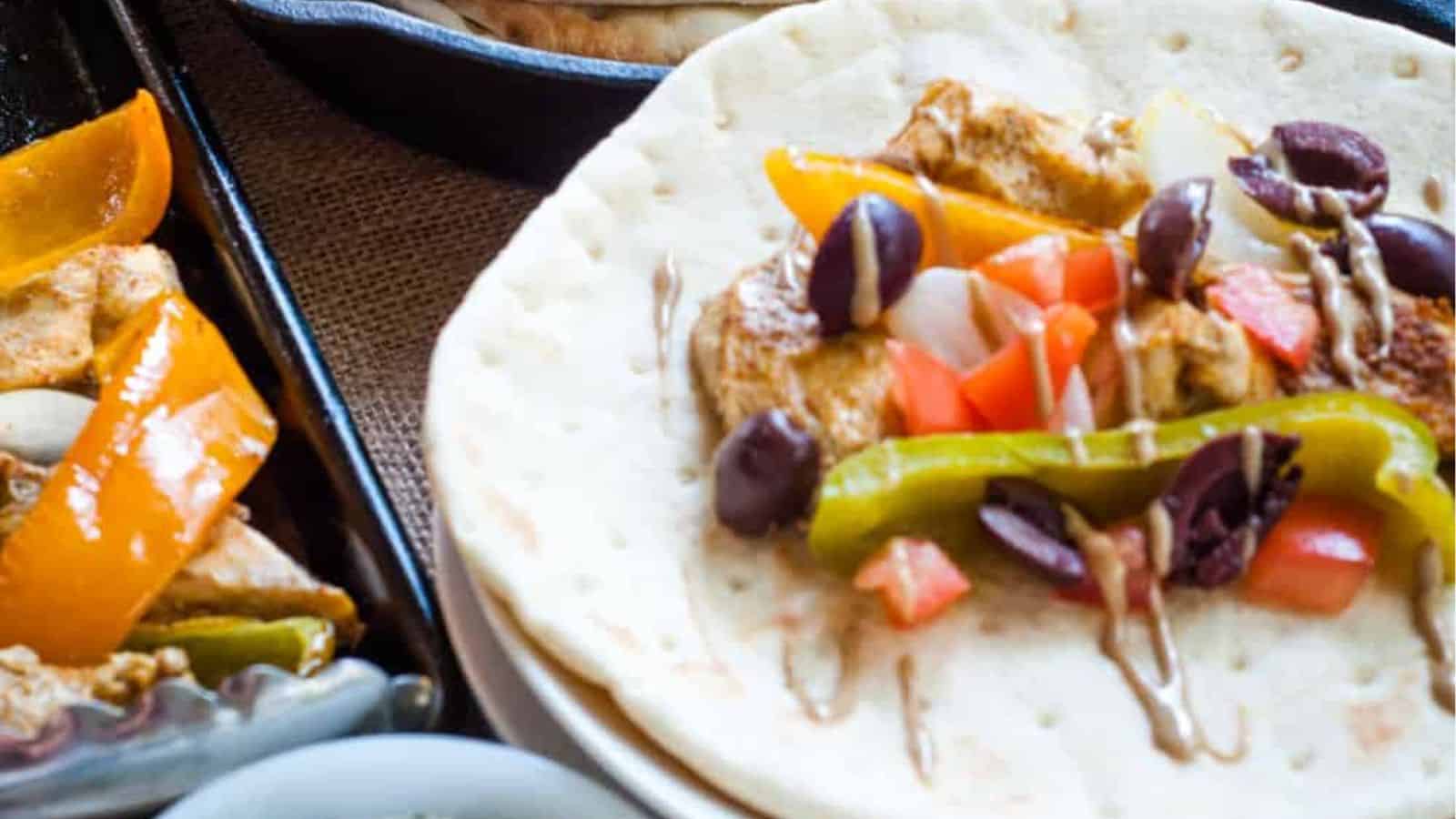 Close-up image of easy chicken shawarma.