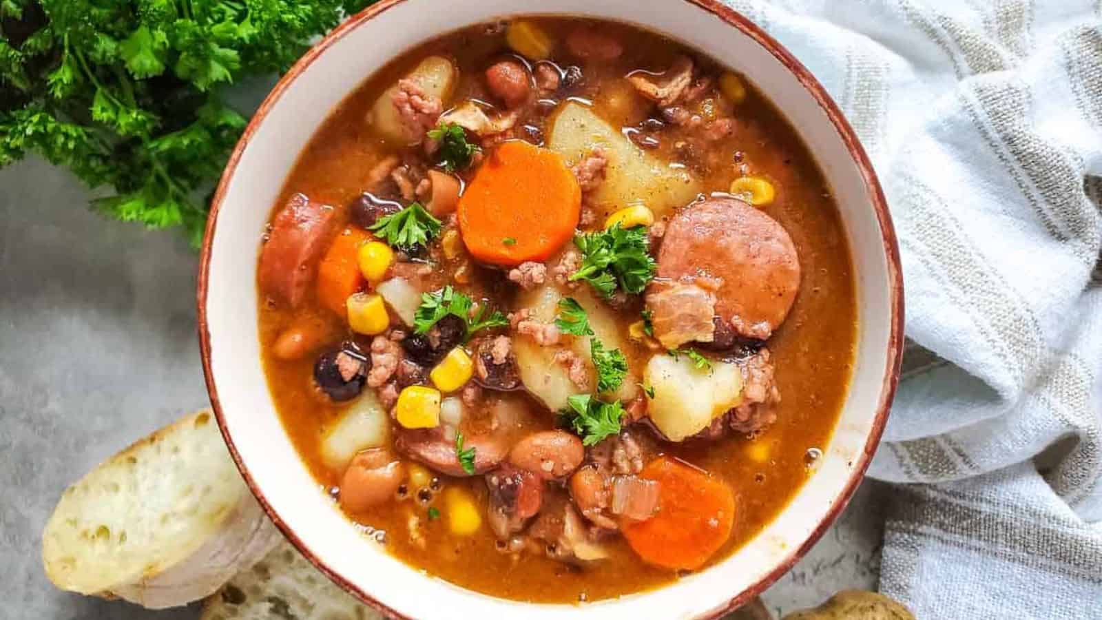 A bowl of cowboy stew.