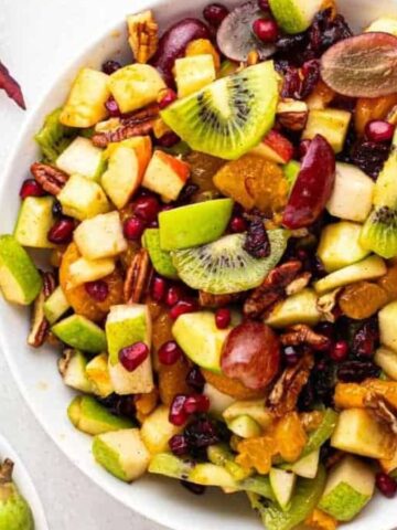 A bowl of Thanksgiving fruit salad.