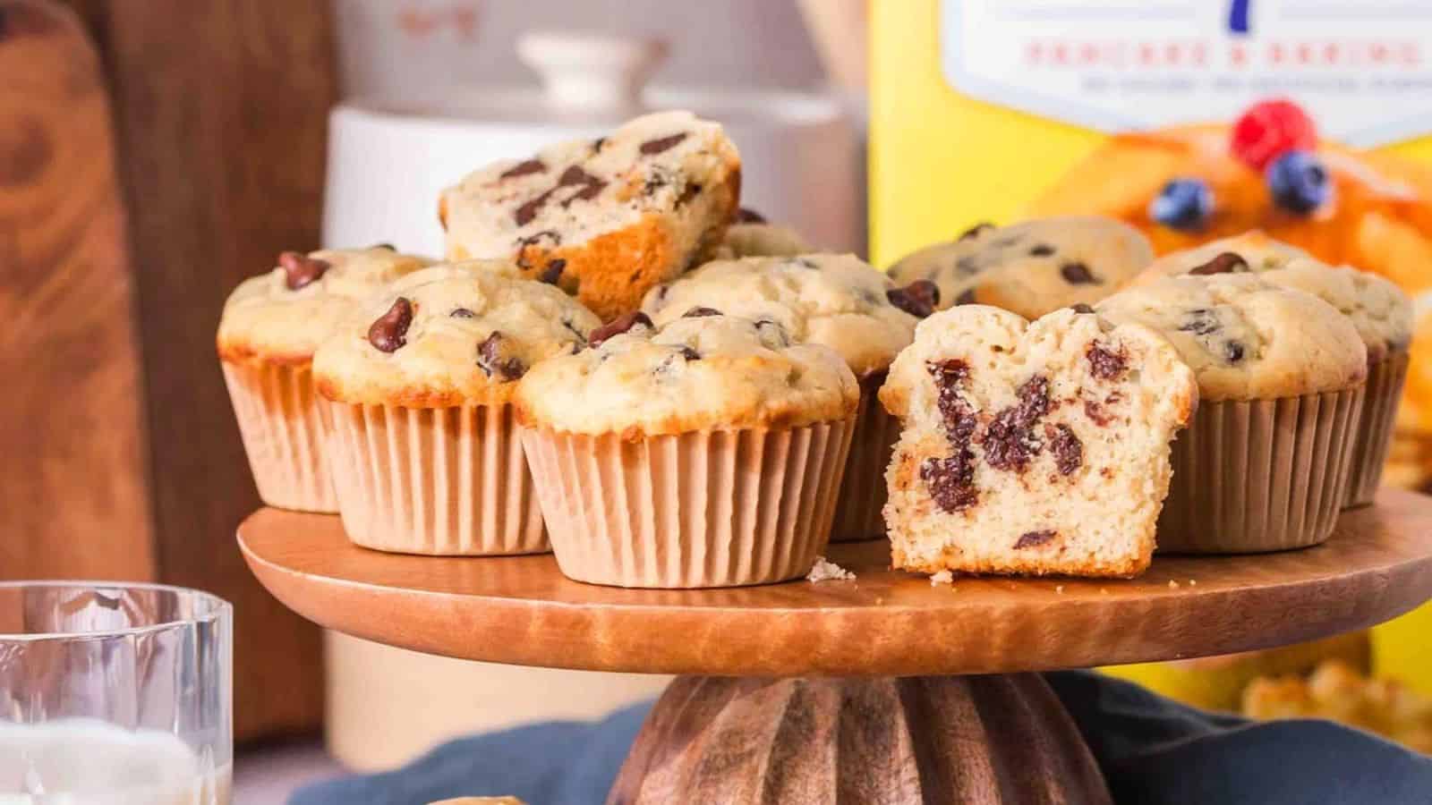 A batch of Bisquick Chocolate Chip Muffins.