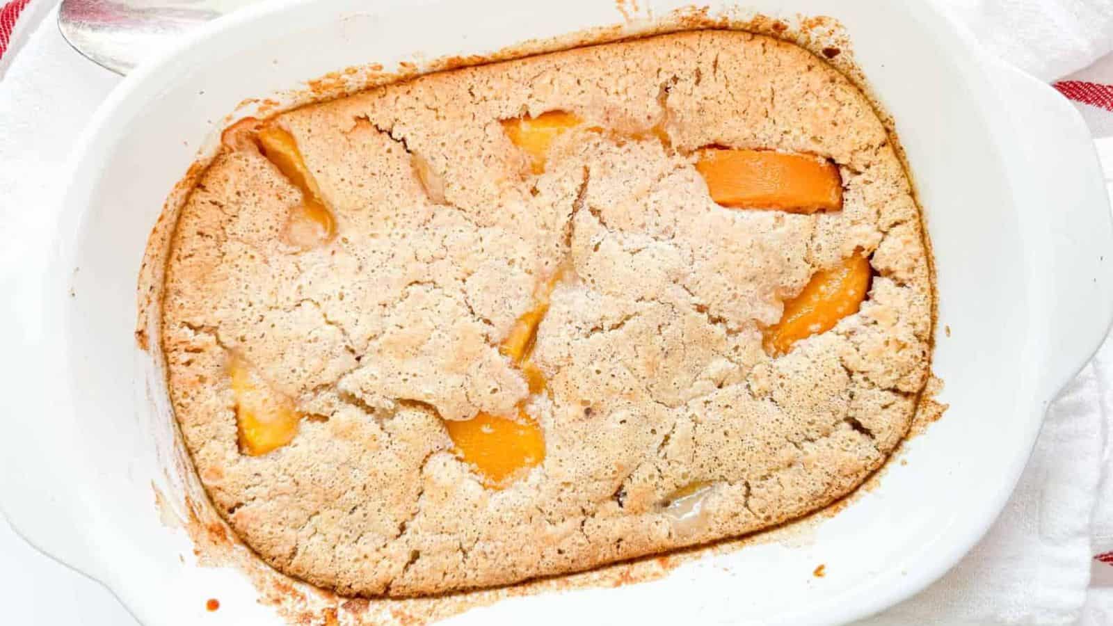 An image of Bisquick Peach Cobbler.