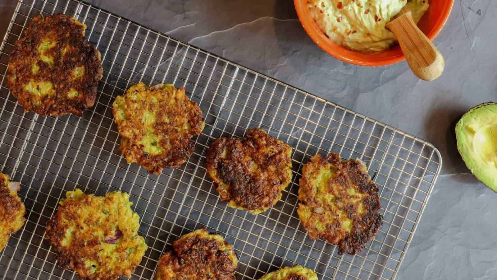 Healthy Brussels sprouts and potato latkes.