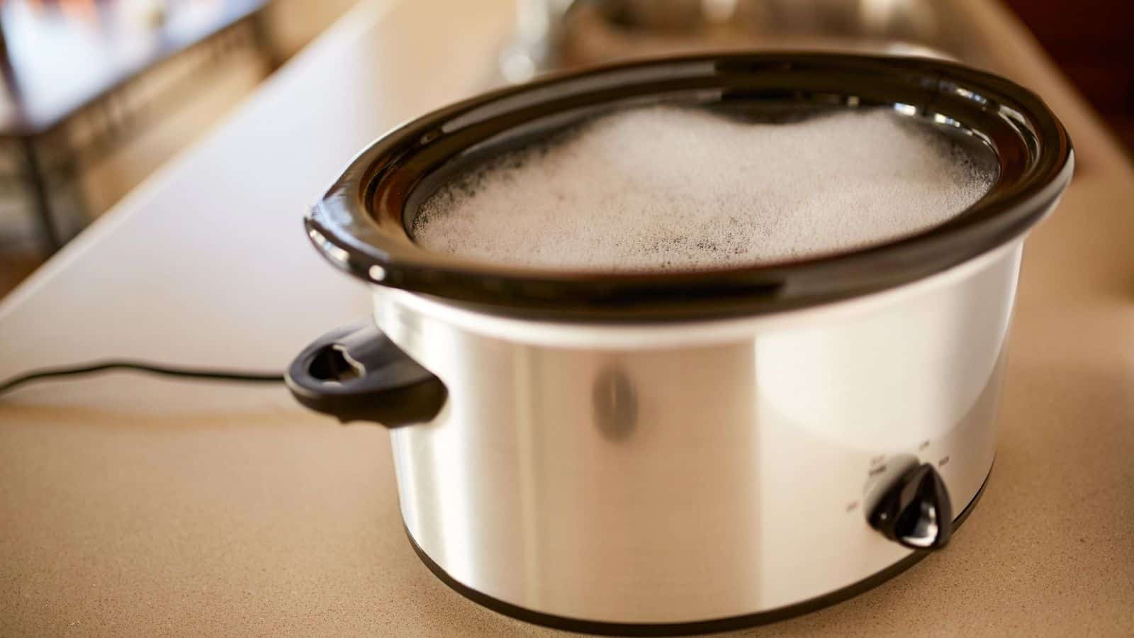 Soaking slow cooker.