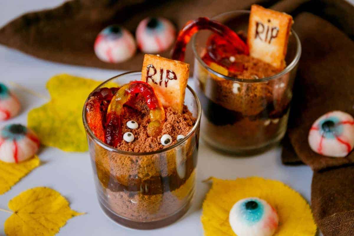 Halloween graveyard cups.