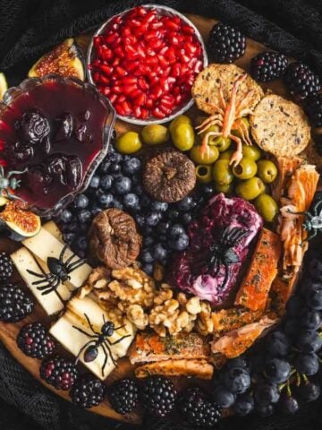 Top view of a Halloween Snack Board.