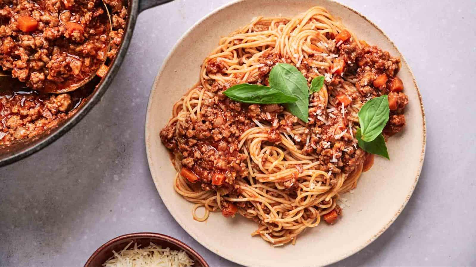 A plate of Spaghetti Bolognese.