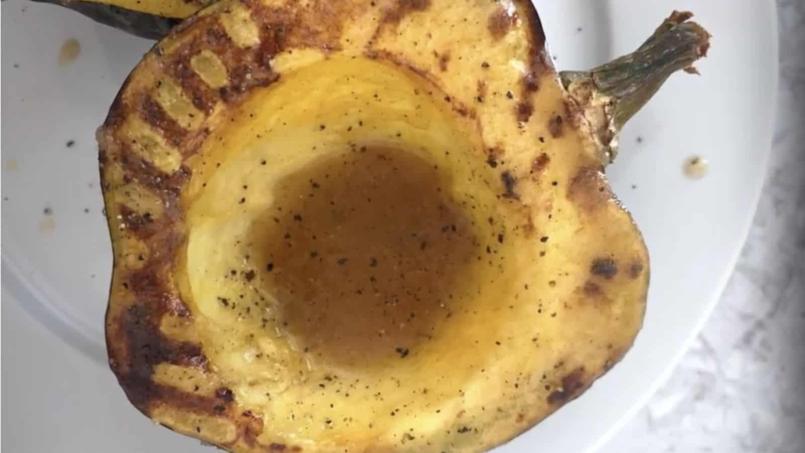 Sweet butter acorn squash on a plate.