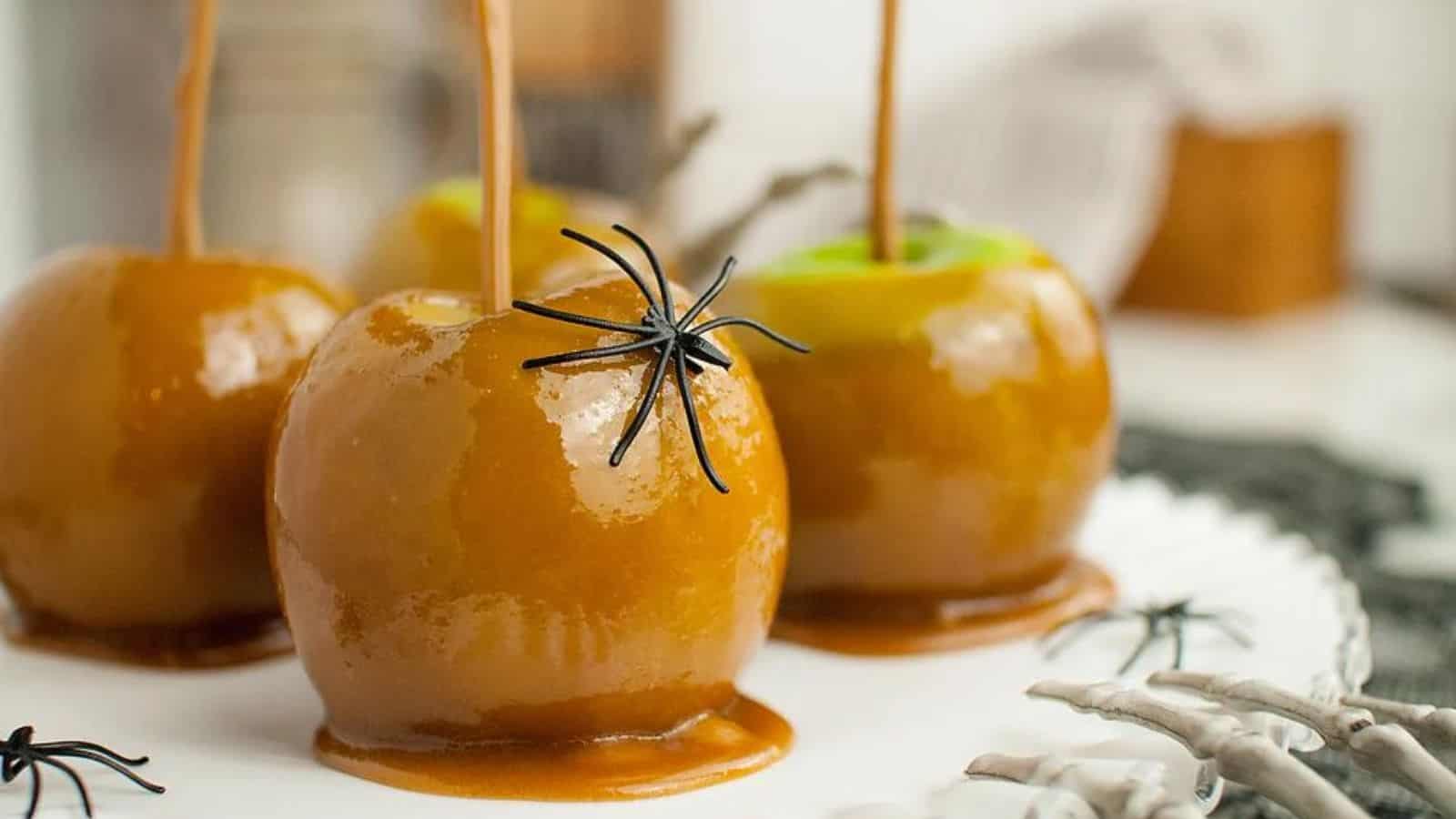 Four Caramel Apples.