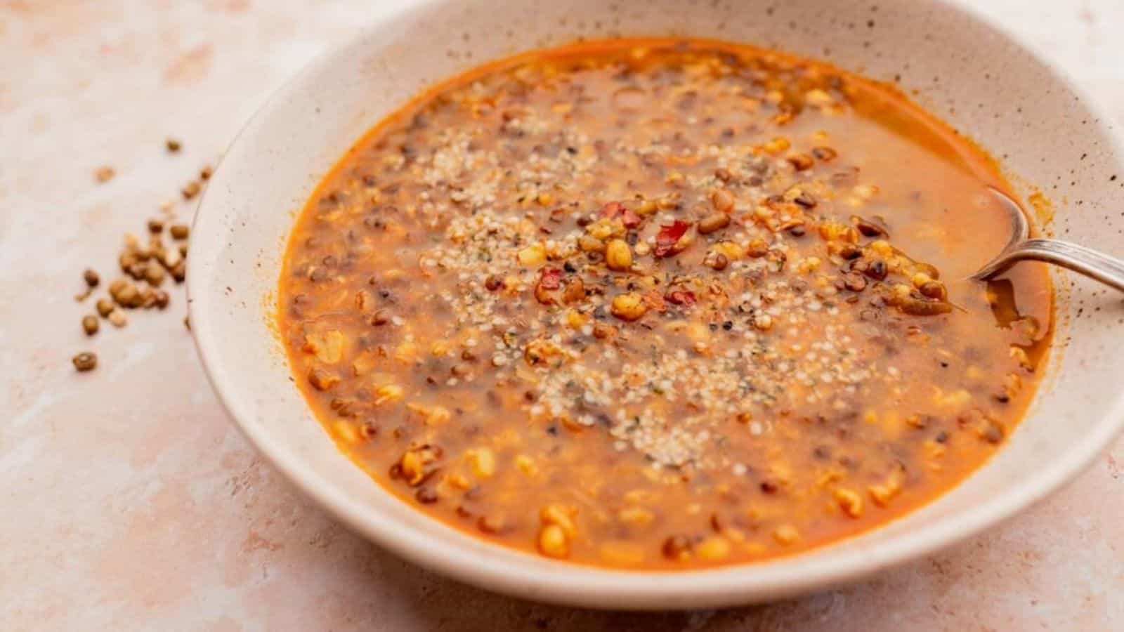 A bowl of comforting mung bean soup.