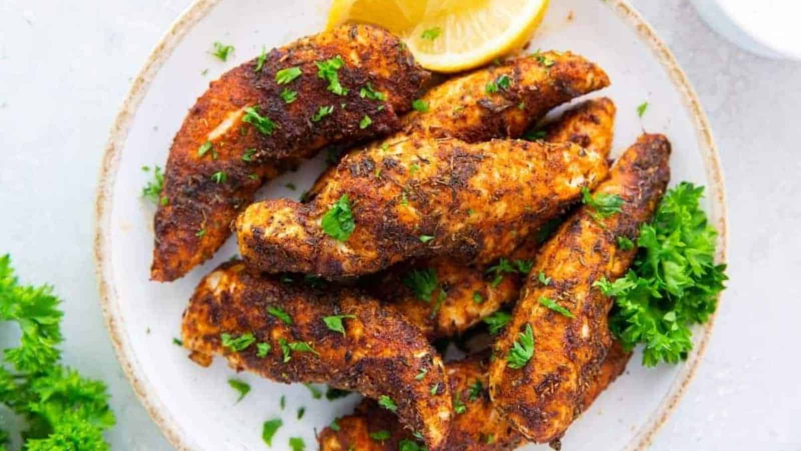 Top view of Easy Air Fryer Chicken Tenders.