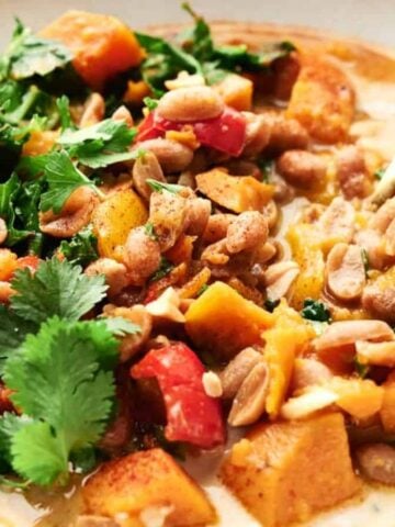 A bowl of Easy Thai Peanut Curry.