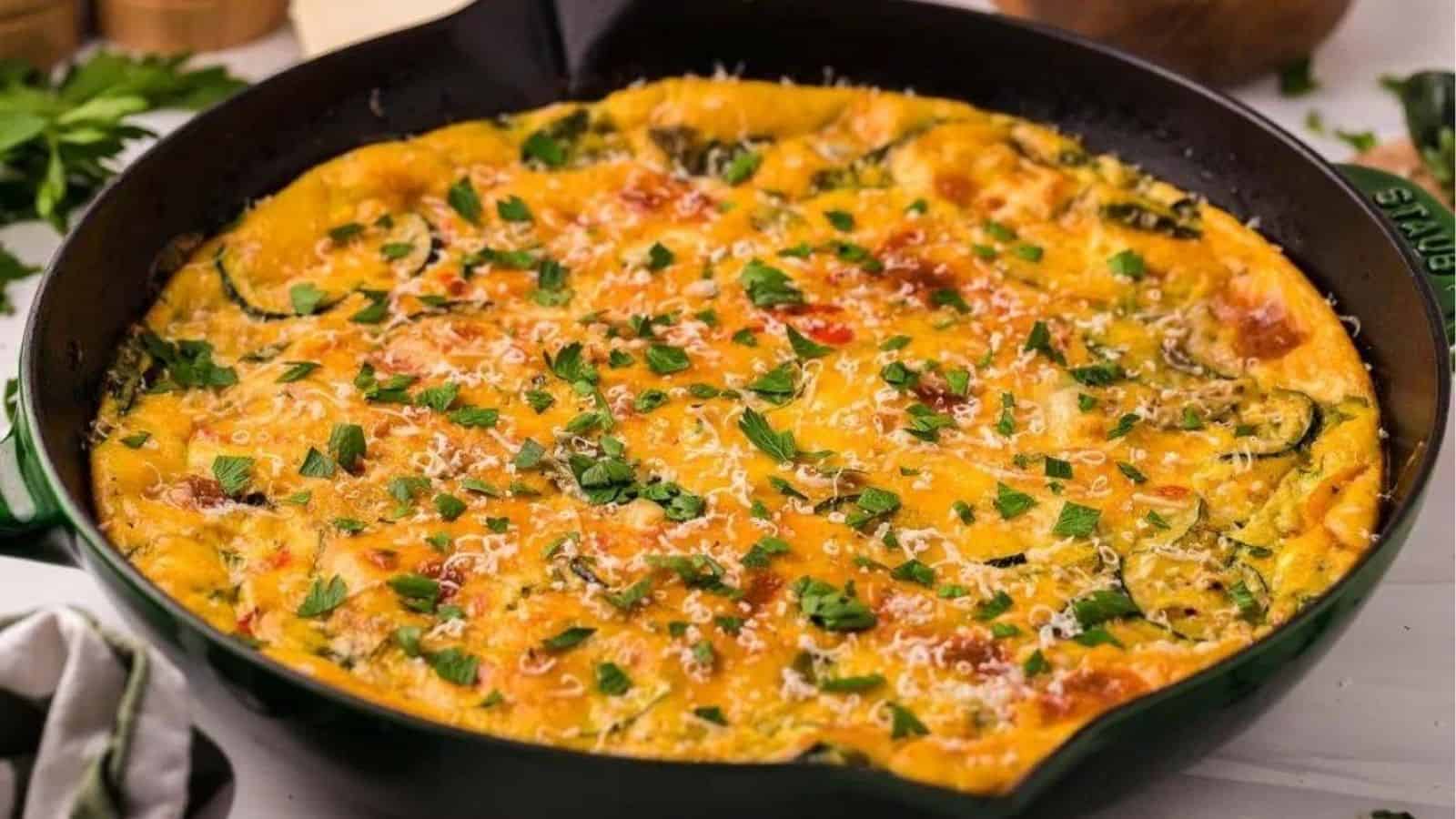 Close-up image of italian frittata.