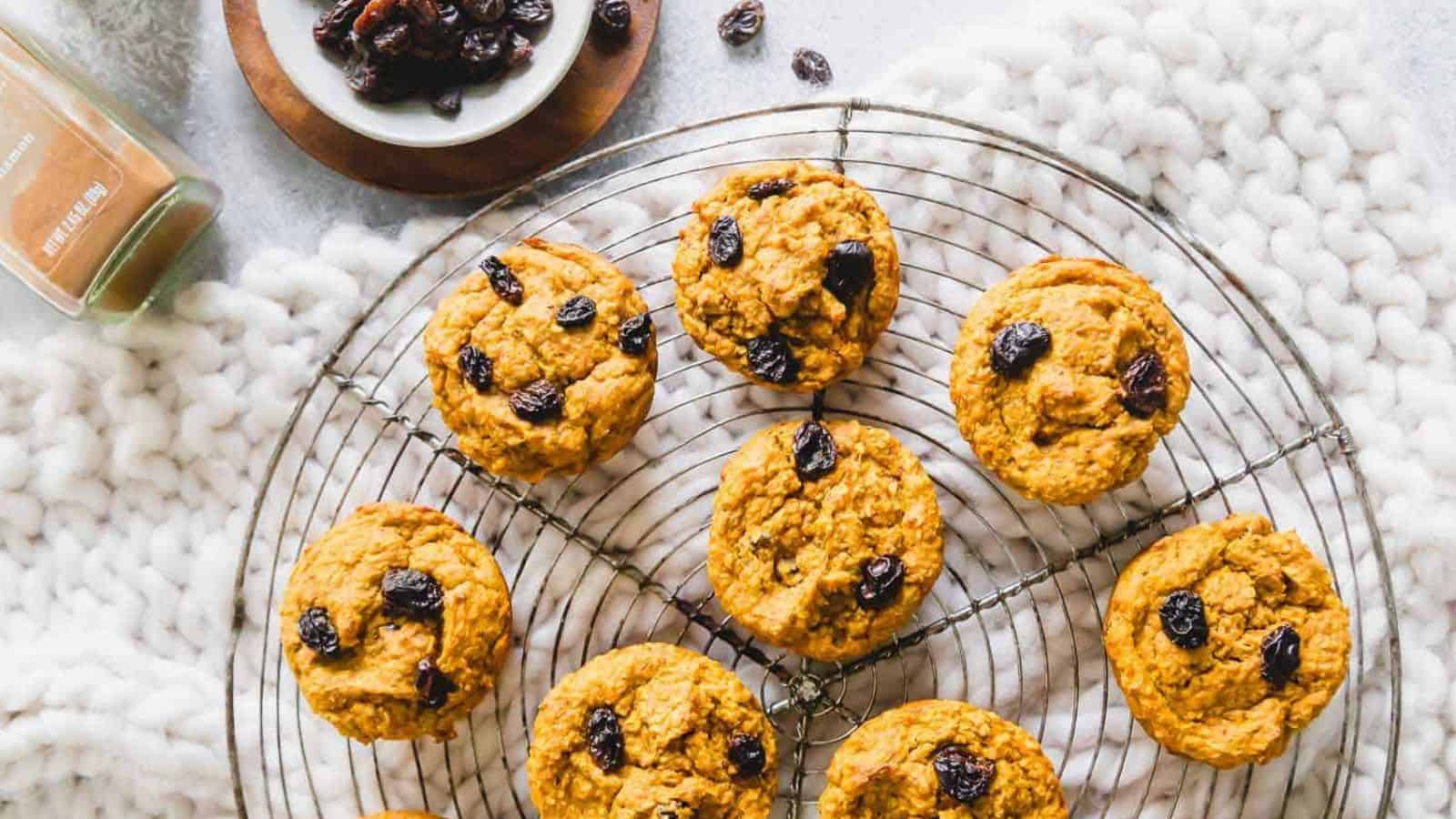 Top view of Sweet Potato Bran Muffins.