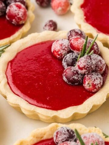 Close-up image of Cranberry Tartlets.