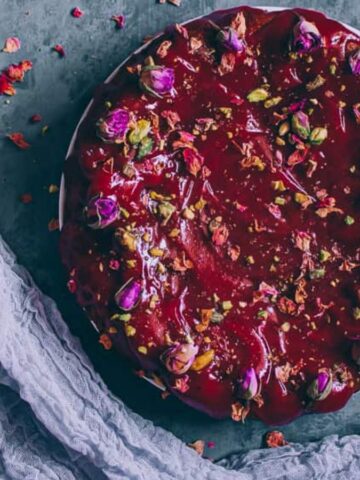 Top view of Gluten-Free Persian Love Cake.