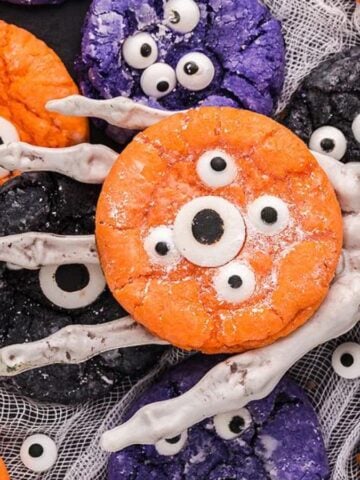 An image of Halloween Monster Eye Crinkle Cookies.
