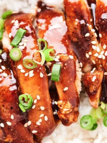 Close-up image of Panda Express Teriyaki Chicken.