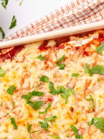 Top view of spaghetti squash lasagna.