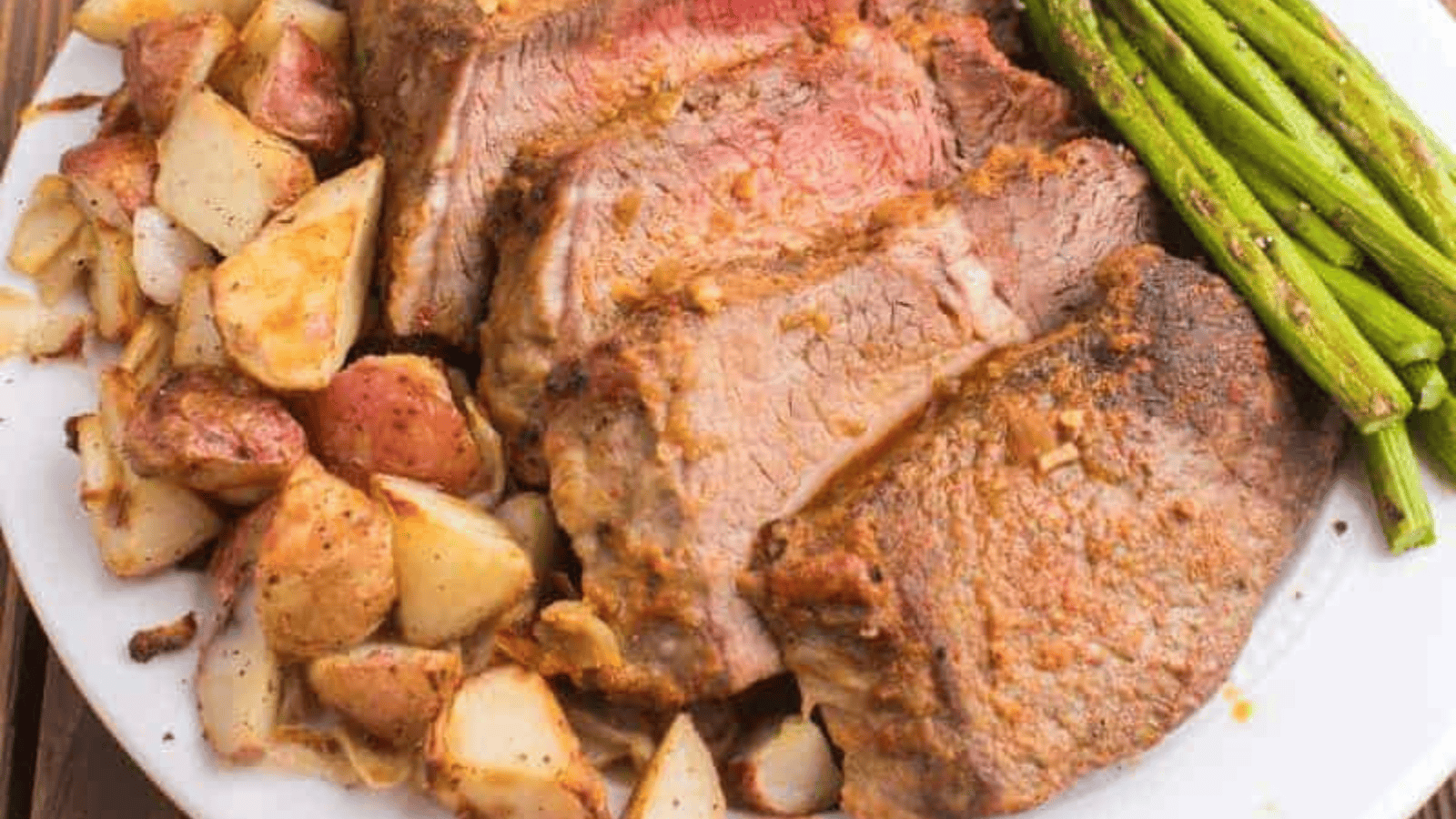 Instant Pot Tri Tip served with sides.