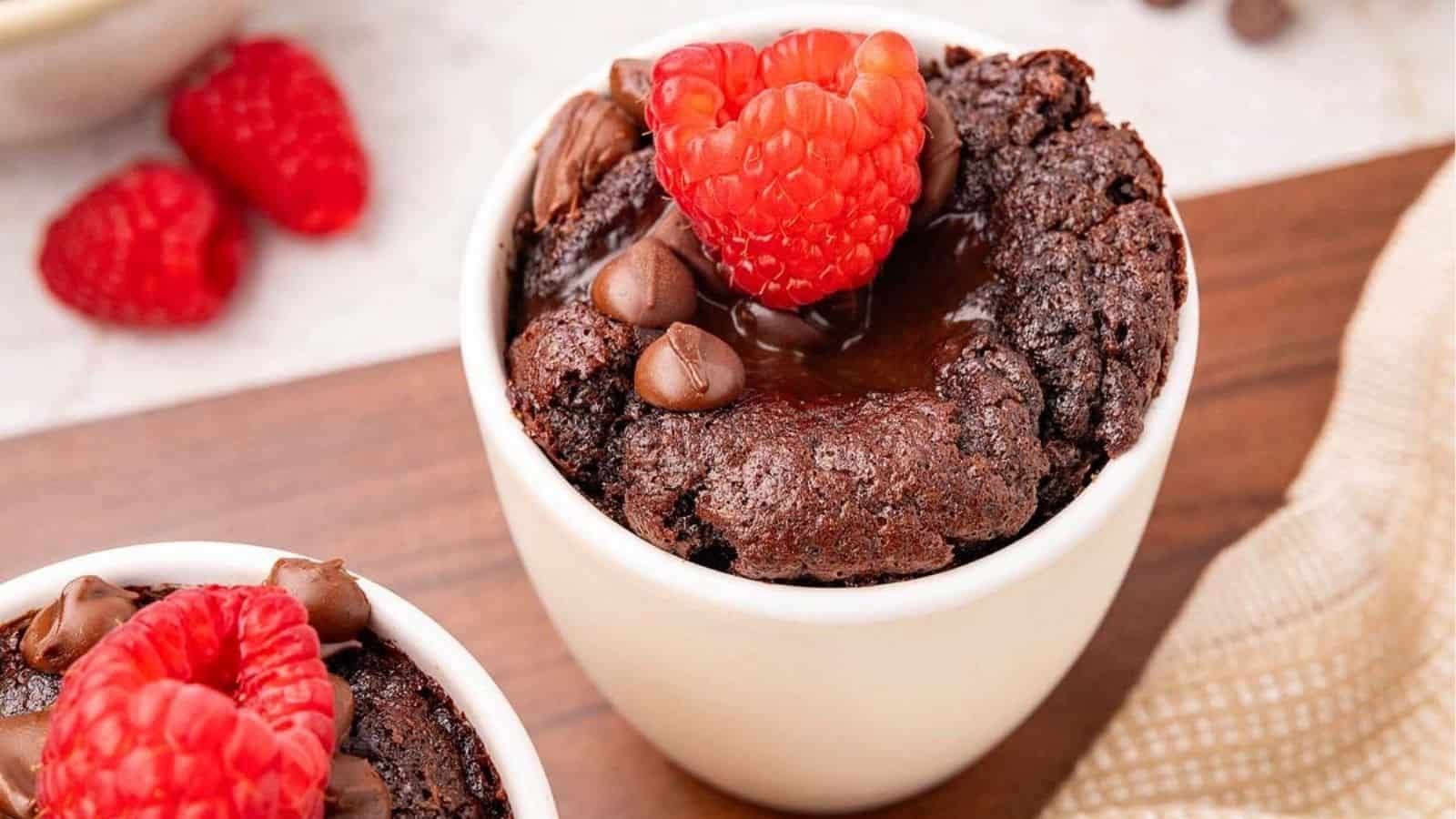 Close-up image of cake mix mug cake.