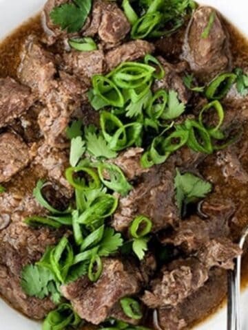 Overhead image of keto korean barbecue beef freezer meal.