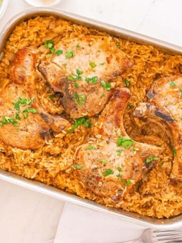 An overview of Pork Chop and Rice Casserole.