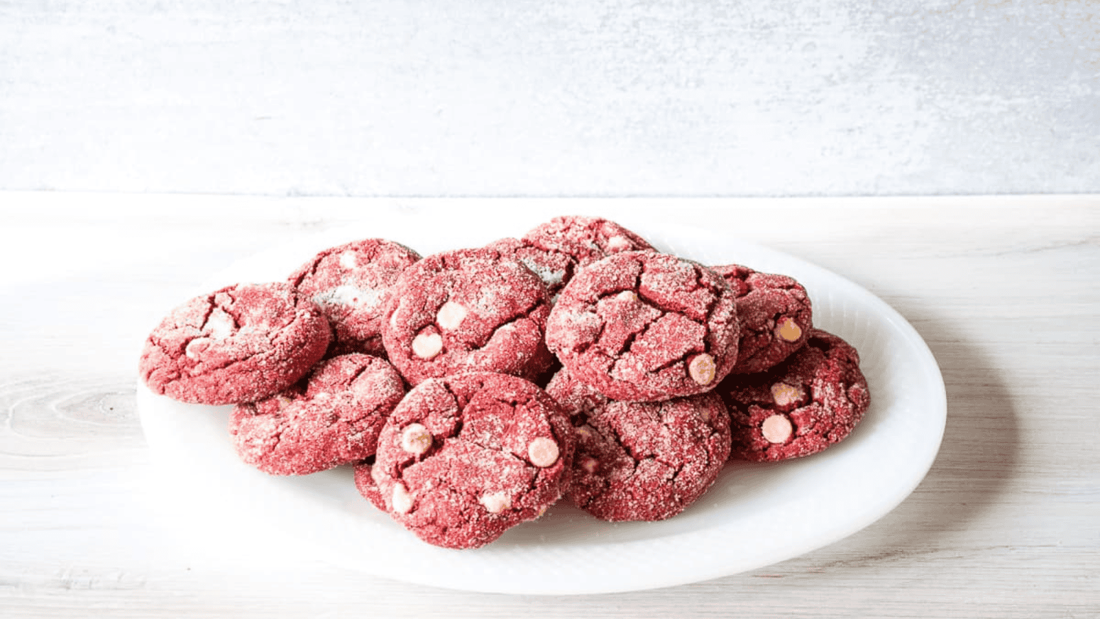 Red Velvet Cake Mix Cookies on a plate.