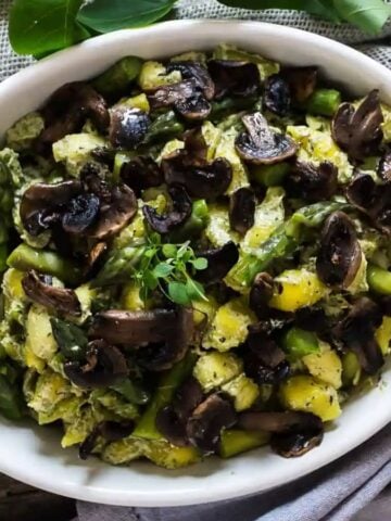 Top view of Vegan Pasta Primavera.