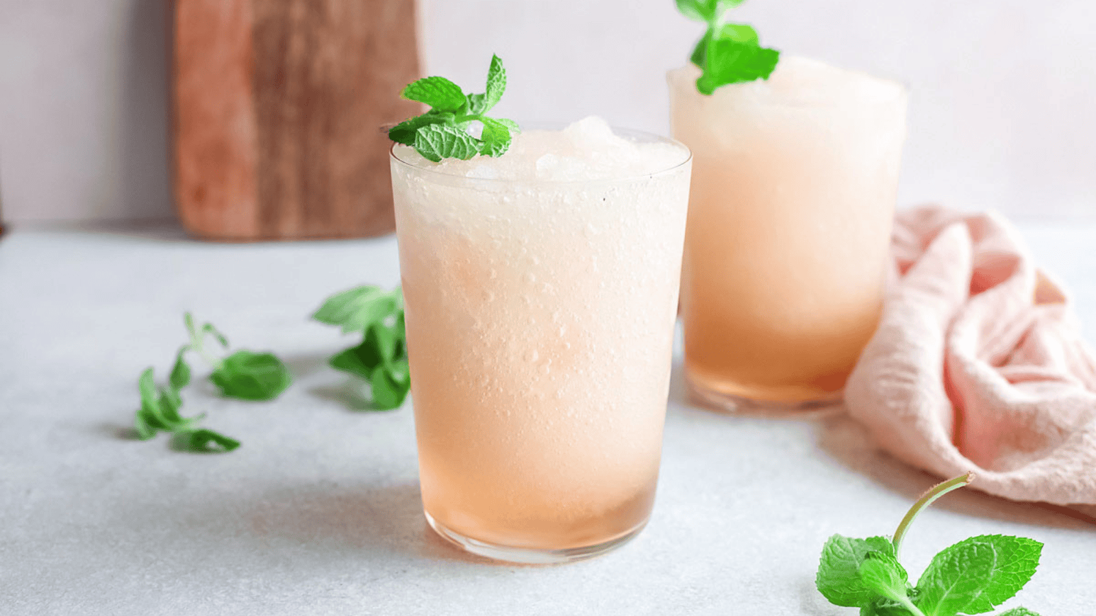 Frozen Mint Julep two glasses.