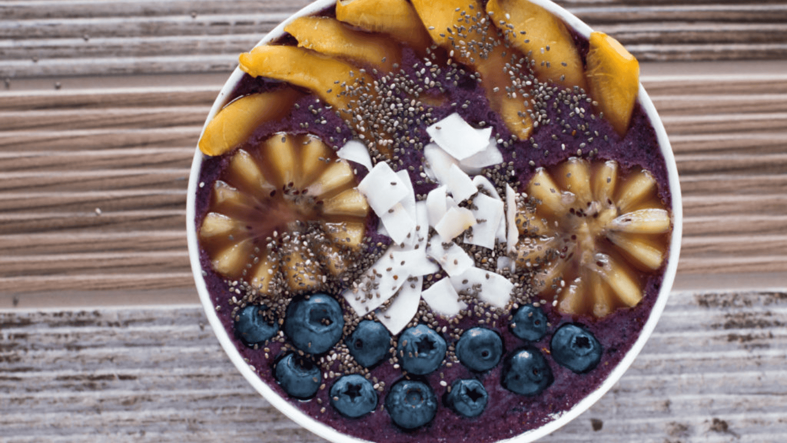 Sunshine Vegan Kiwi Smoothie Bowl top view.
