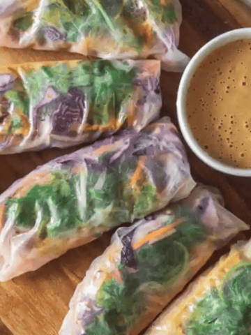 Tofu Spring Rolls With Apple top view.
