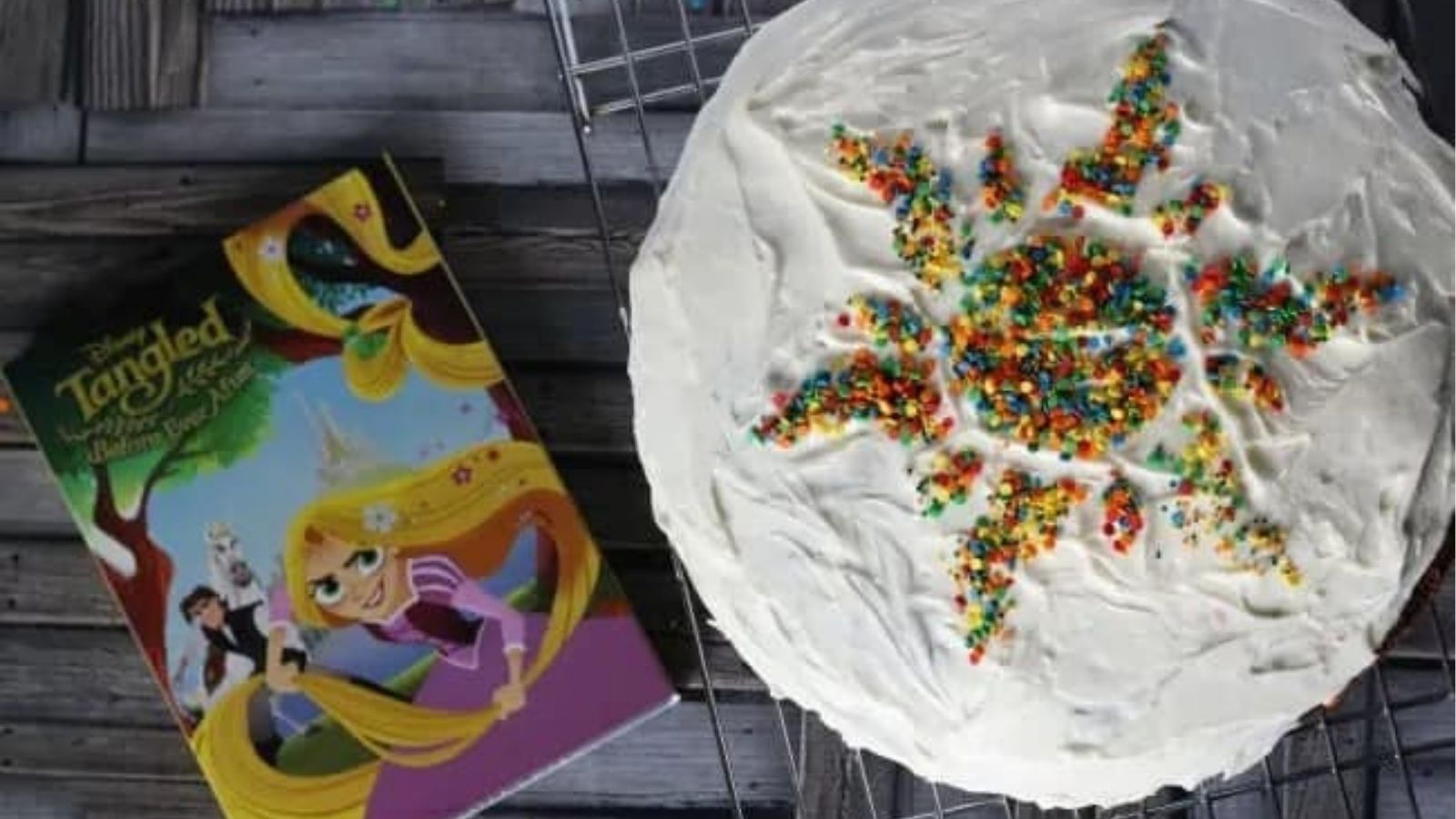 Dessert with sprinkles and a DVD.