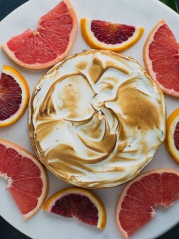 An overview of Citrus Dream Tart with slices of citrus fruits.