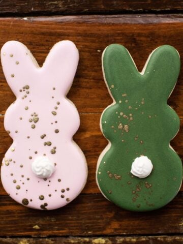 An image of four Easter Bunny Sugar Cookies.