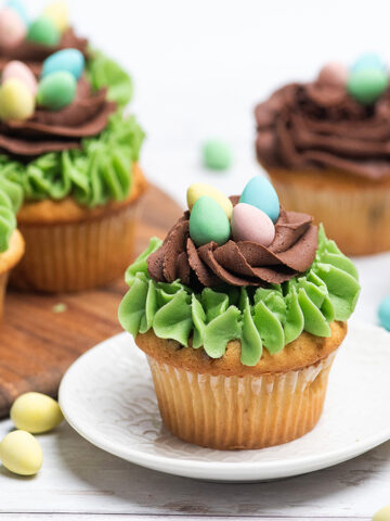 An image of Easy Easter Mini Egg Nest Cupcakes.