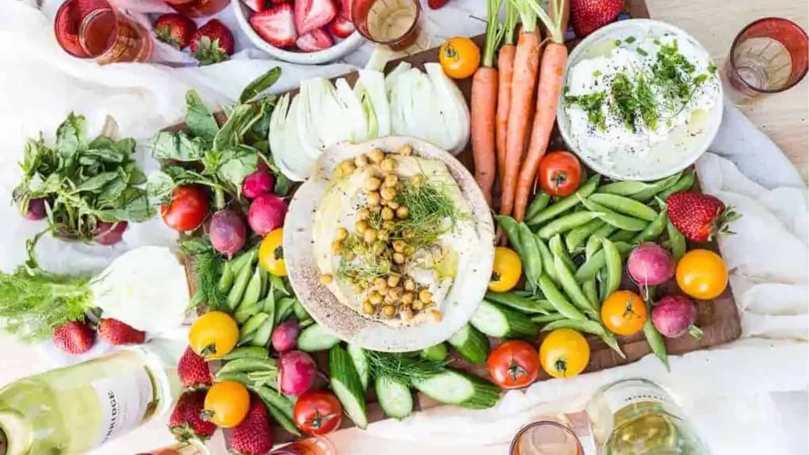 Overhead image of Middle Eastern-inspired board.