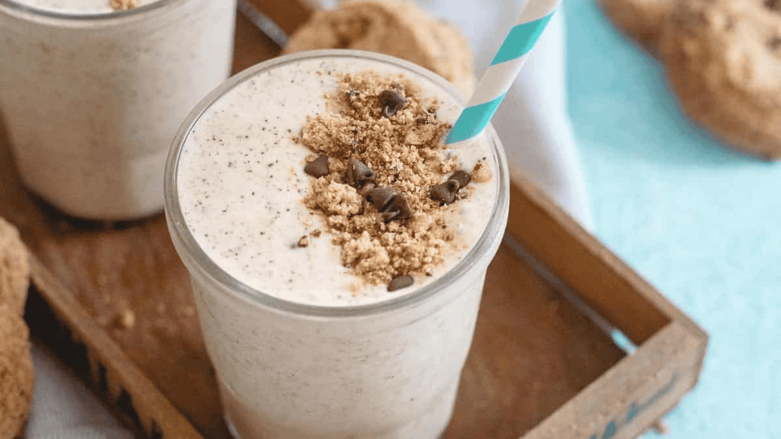 Maple Cashew Chocolate Chip Cookie Milkshake top view.