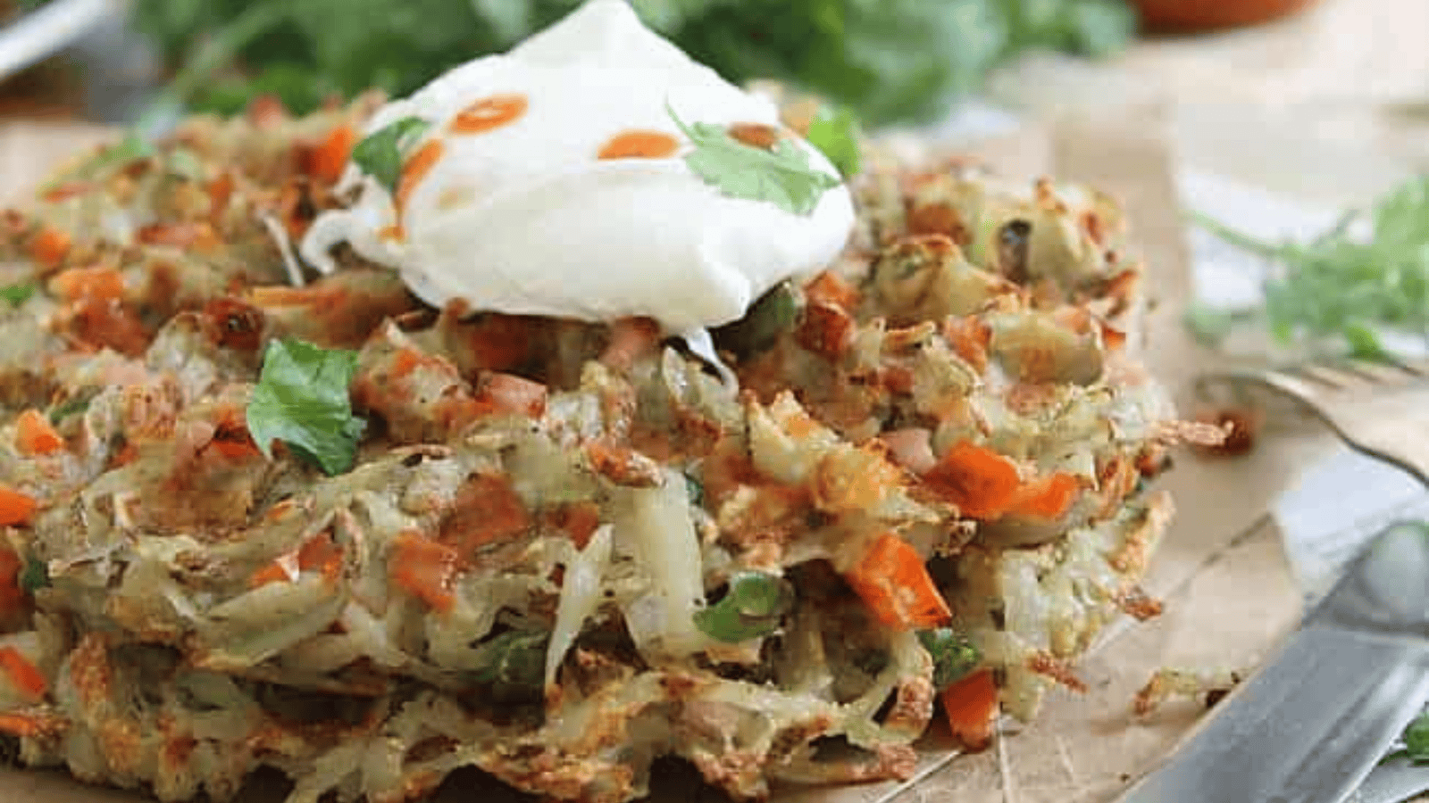 Southwestern Hash Brown Waffles up close.