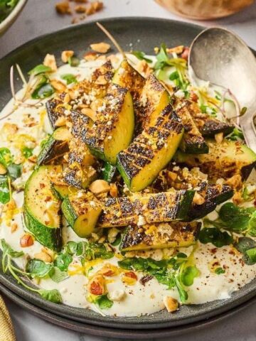 A plate of Charred Zucchini Salad.