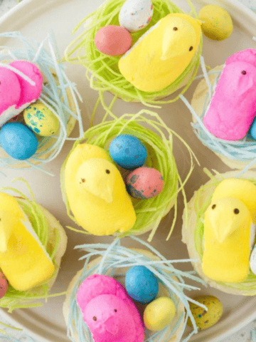 Easter Peep Cupcakes top view.