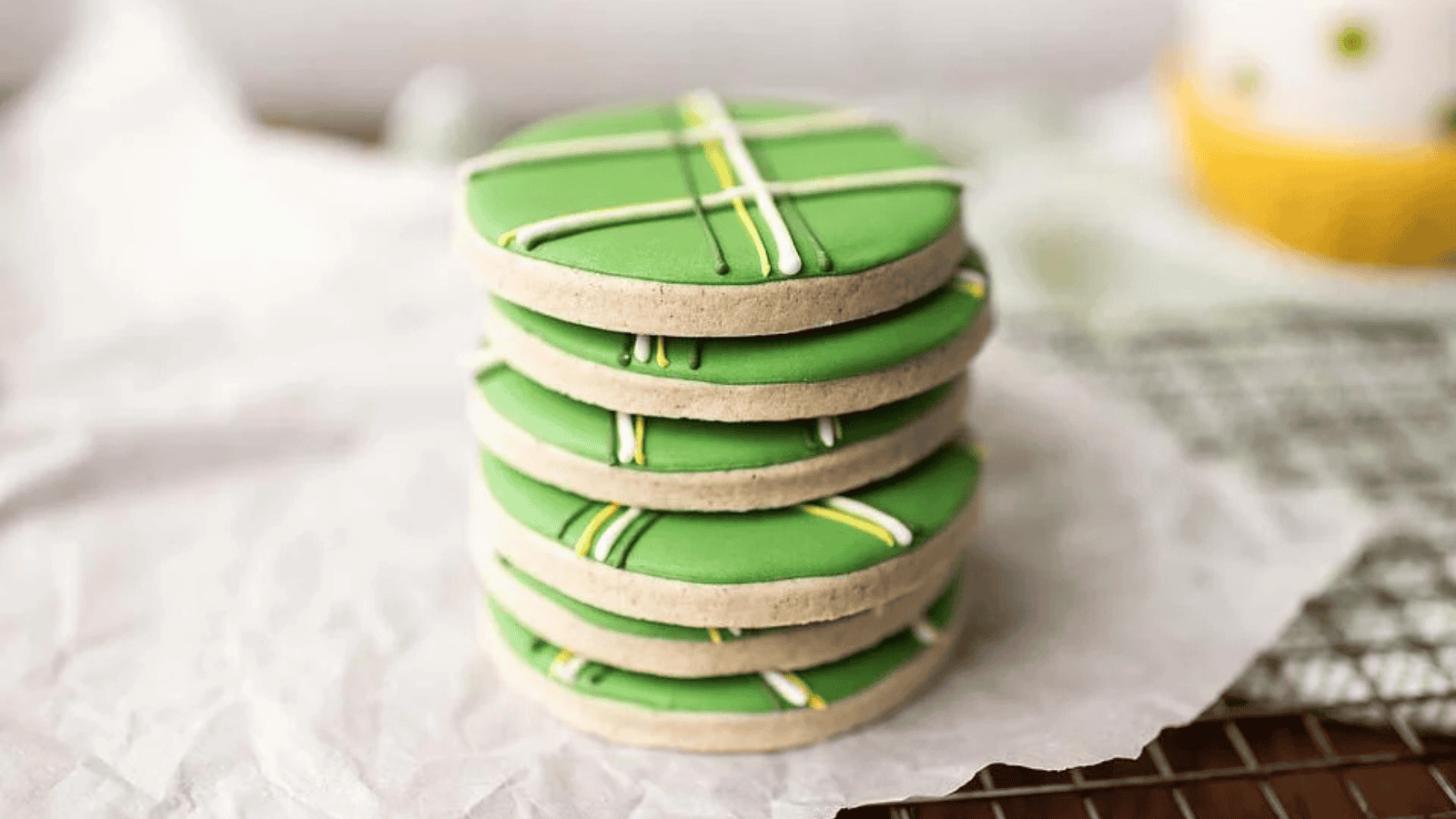 Slices of Pistachio Pudding Cake on a plate.