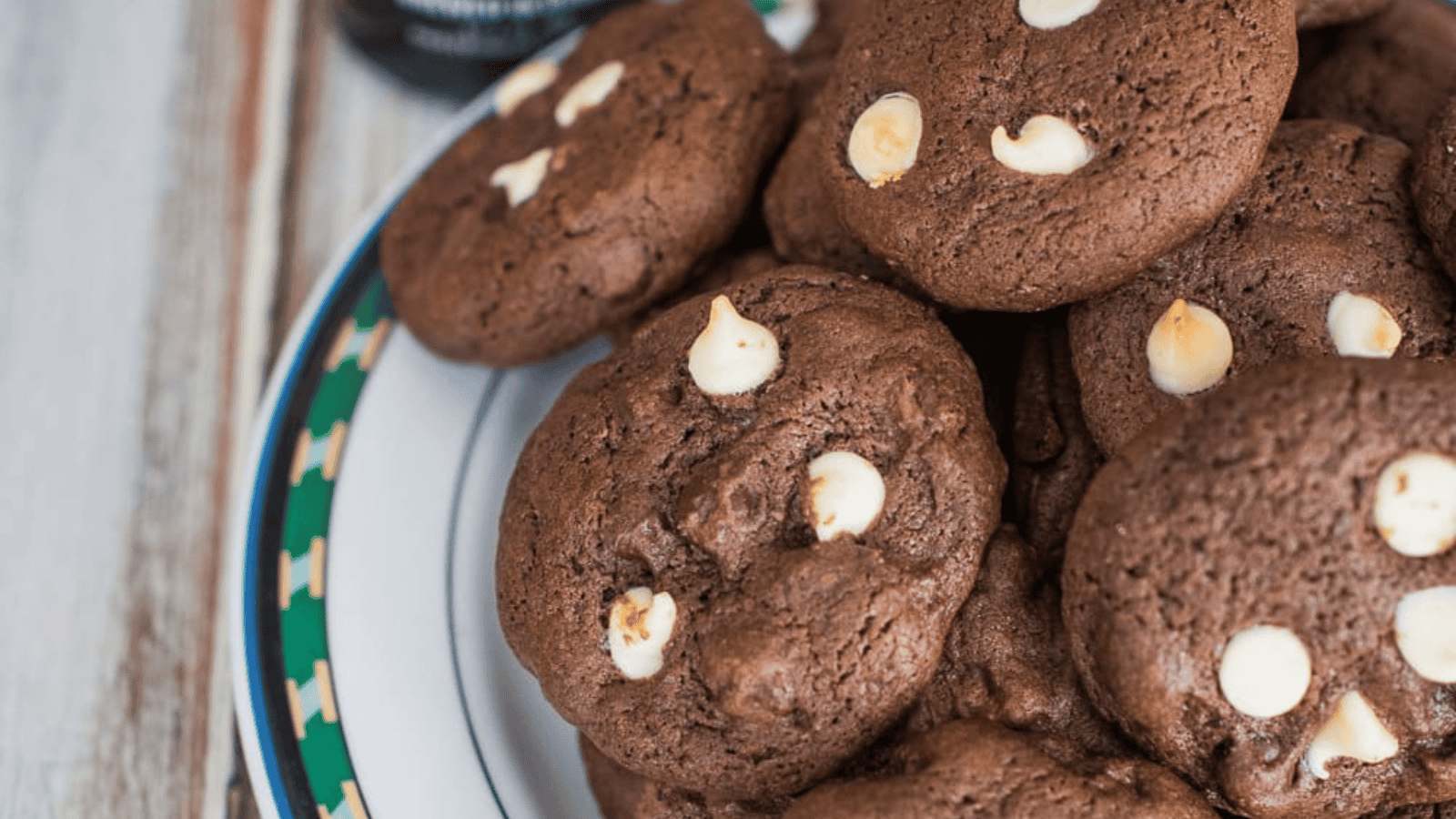 Guinness Chocolate Chip Cookies on a plate.