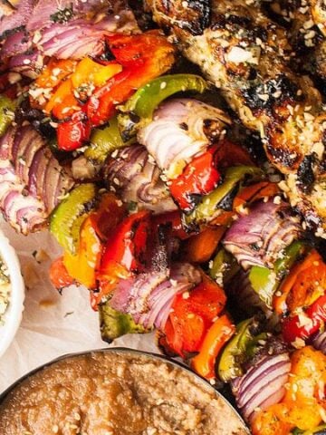 An image of Thai Spicy Basil Chicken Skewers.