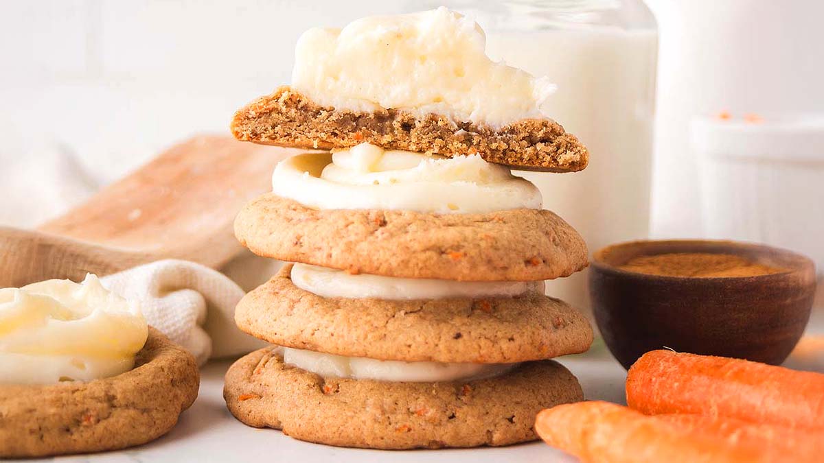 A stack of Carrot Cake Cookies.