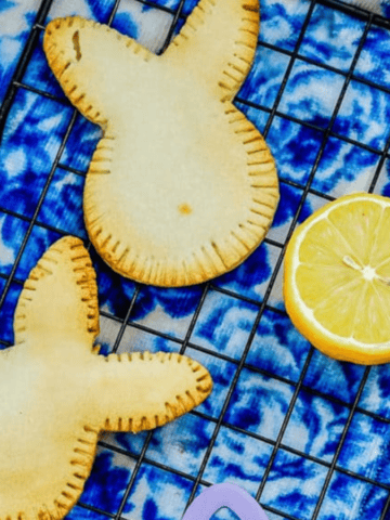 Easter Hand Pies on a cooling rack.