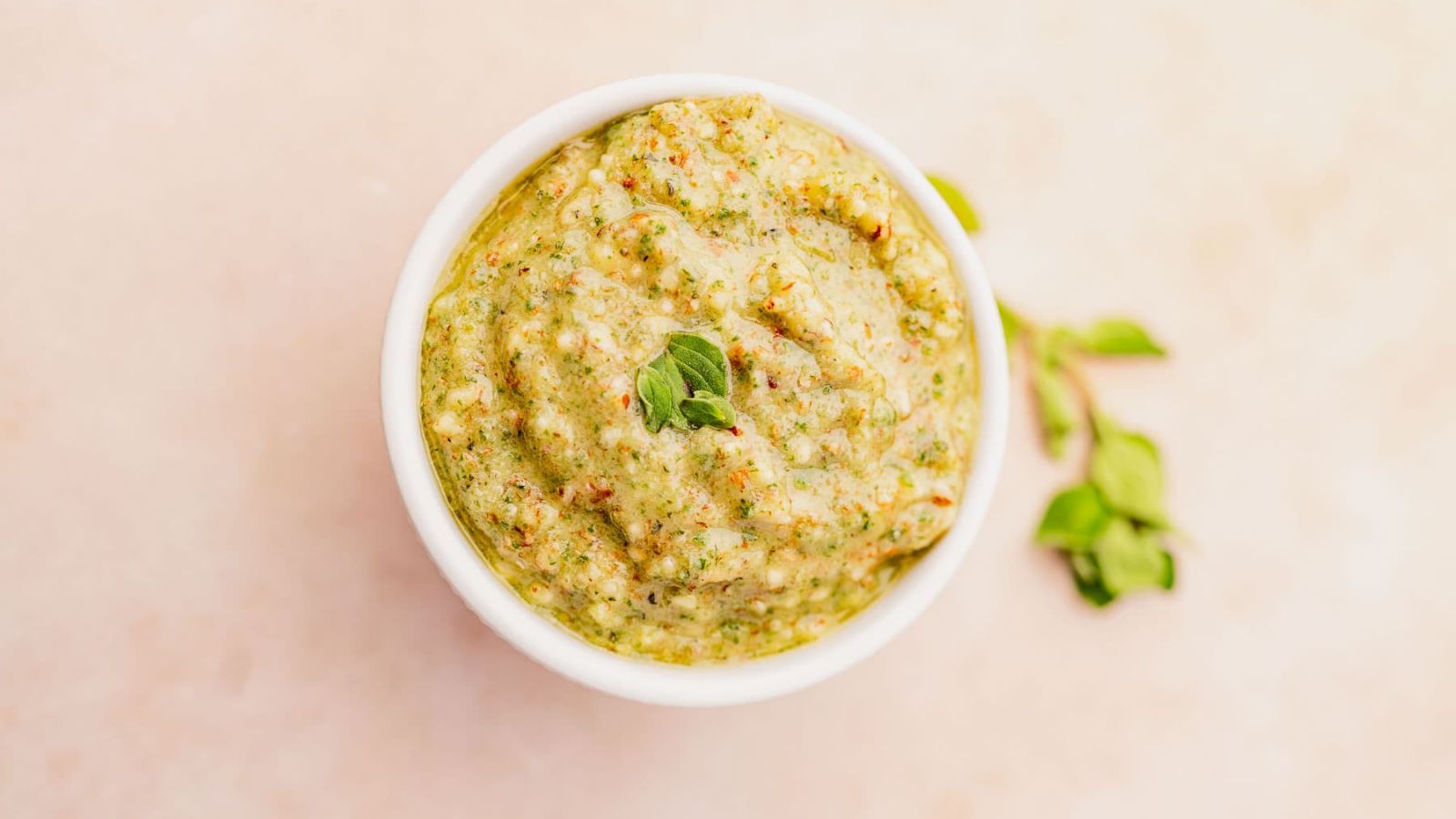 An overview of Oregano Pesto.