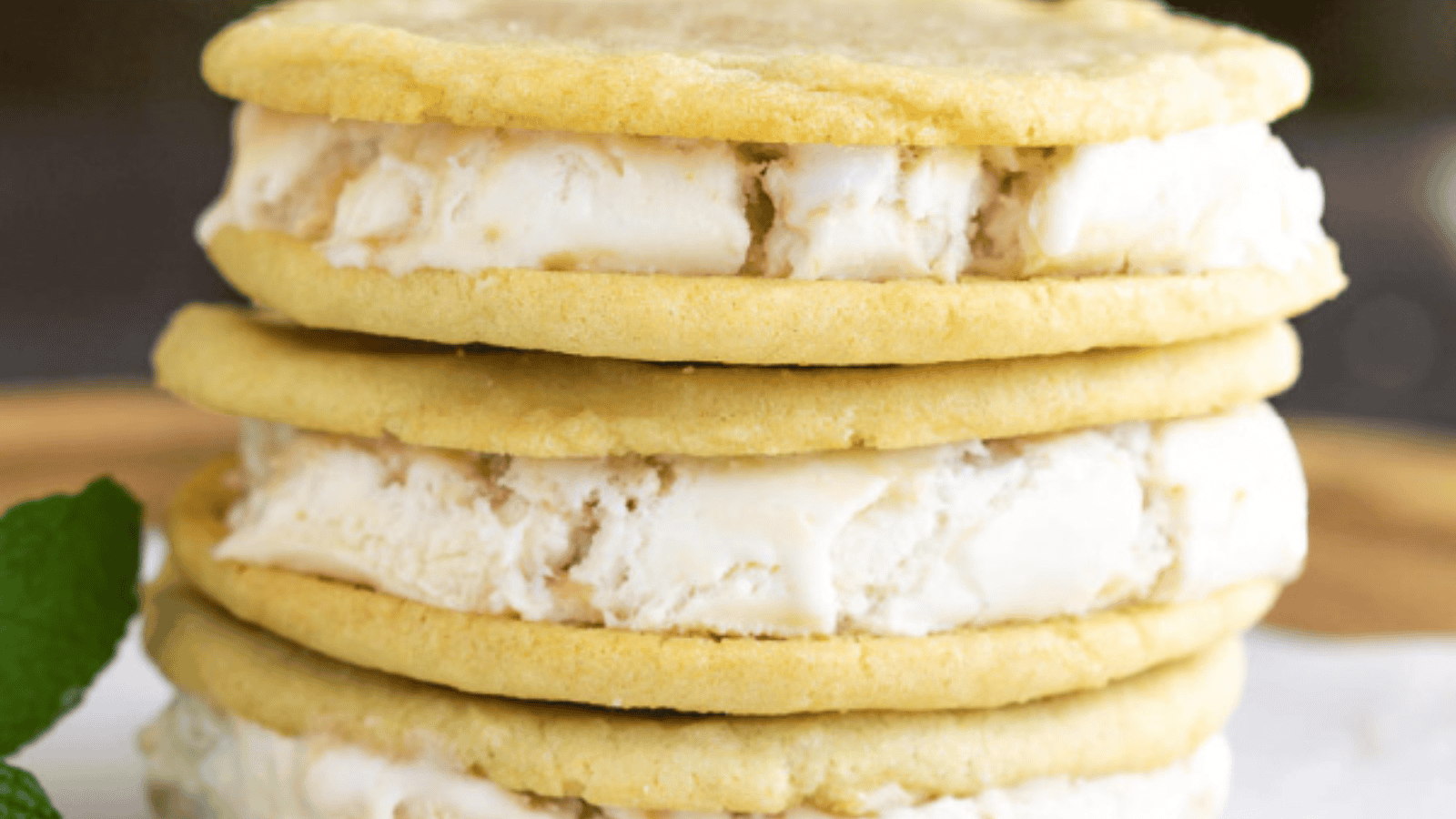 Georgia Peach Ice Cream Sandwich stacked.