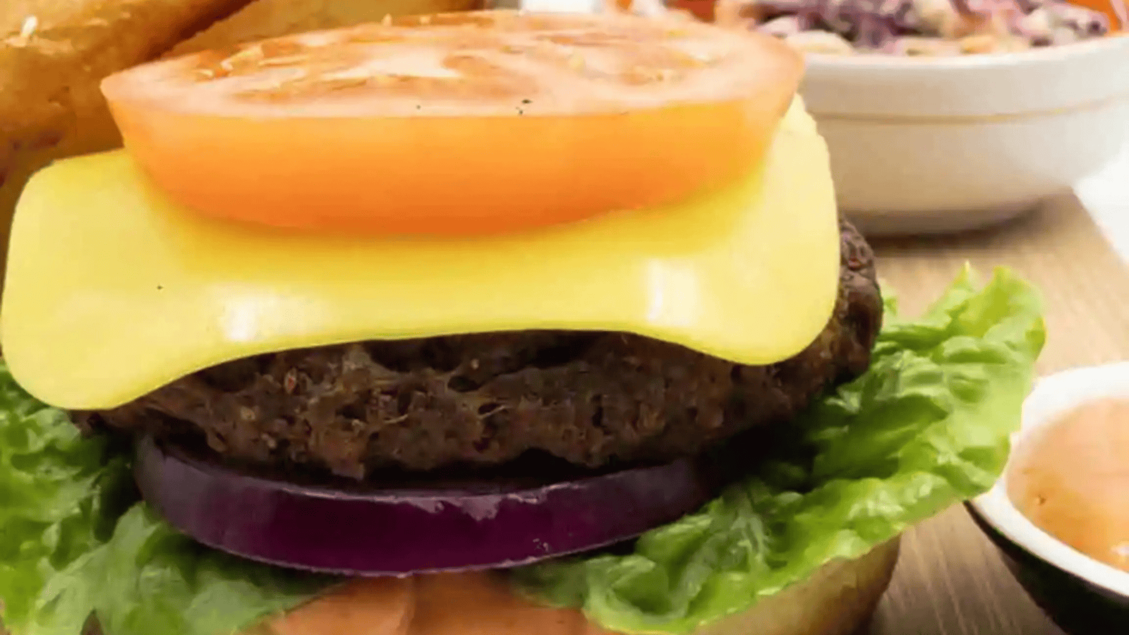 Seitan Burger open.
